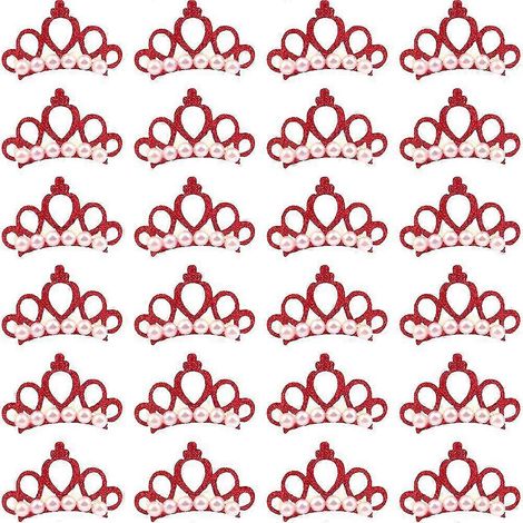 25 pinzas para el pelo con forma de corona para mascotas, horquillas brillantes y accesorios de aseo. (1/5)