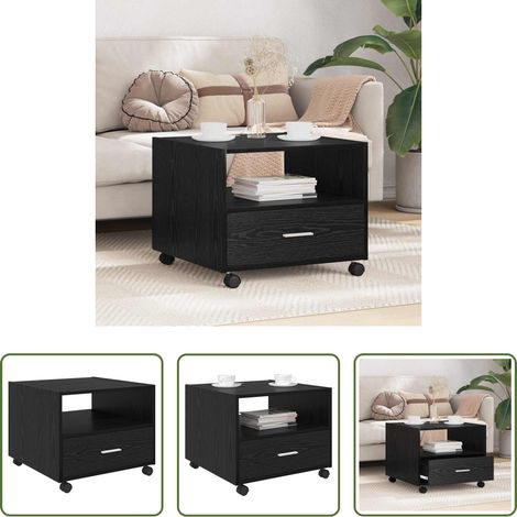 Holzwerkstoff - Couchtisch Schwarz Eichen-Optik 55 x 55 x 45 cm Holzwerkstoff (1/5)