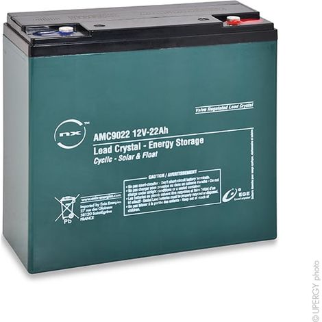 NX – Batterie lead crystal 12V 22Ah – Technologie AGM étanche – Pour onduleurs et systèmes d'alarme – Dimensions 181x76x170mm – Poids 6,9kg - 6-CNFJ-22