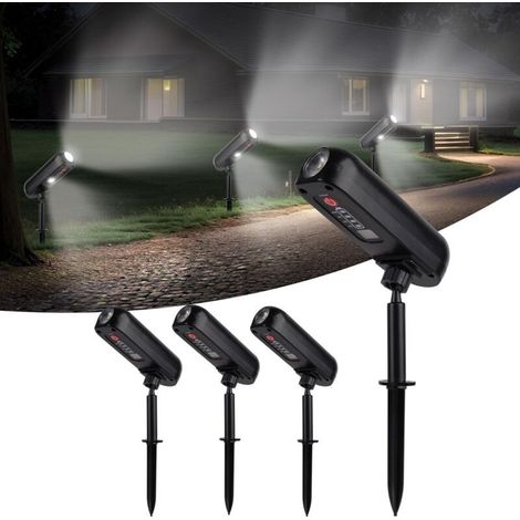 4er-Set Solarstrahler, 6000 K, IP65 wasserdicht, 2 Modi, Solar-Außenbeleuchtung für Garten, Einfahrt, Weg, Hof (1/4)