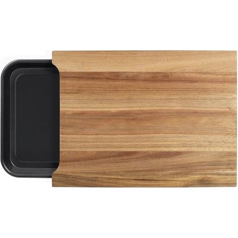 Planche a découper - LIVOO - MES155 - Bois acacia FSC - 36,5 x 27,5 cm - Bac récupérateur amovible (1/5)
