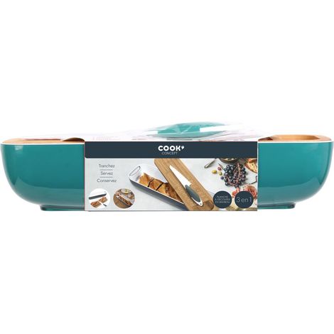 Juego 3 en 1: tabla, recipiente y cuchillo verde (1/3)