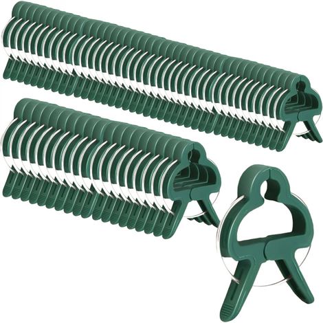 Lot de 100 clips d'attache pour plantes, supports, tuteurs, pince pour arbustes, potagers - Grande taille - Linxor