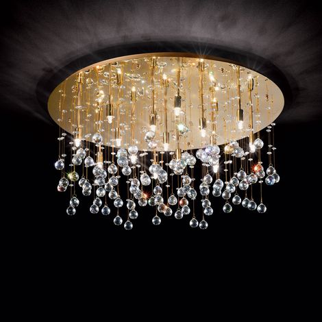 Ideal Lux Moonlight - 15 Light Extra Large Semi Flush Deckenanhänger Gold, G9 (1/2)