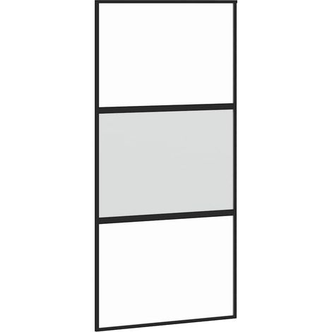 Maison Exclusive - Schiebetür Schwarz 102,5x205 cm Hartglas und A