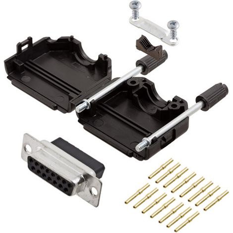 encitech DPPK15-BK-DBCS-K 6355-0078-12 D-SUB Buchsenleisten-Set 180 ° Polzahl: 9 Crimpen 1 St.
