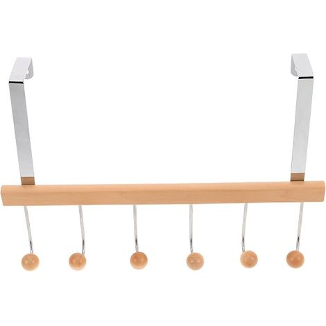Patère Porte-manteau Robuste en Métal et Bois, Porte-chapeaux Mural Polyvalent pour L'entrée Maison, Organisateur Suspendu D'entrée pour Manteaux et Serviettes (1/5)