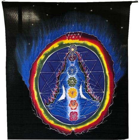 Étendard à suspendre Chakras 100 x 100 cm