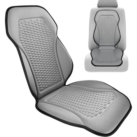 Kühlende Autositzkissen (grau) Rutschfeste, atmungsaktive und ergonomische Sommersitzbezüge - geeignet für Wohnmobile (1/5)