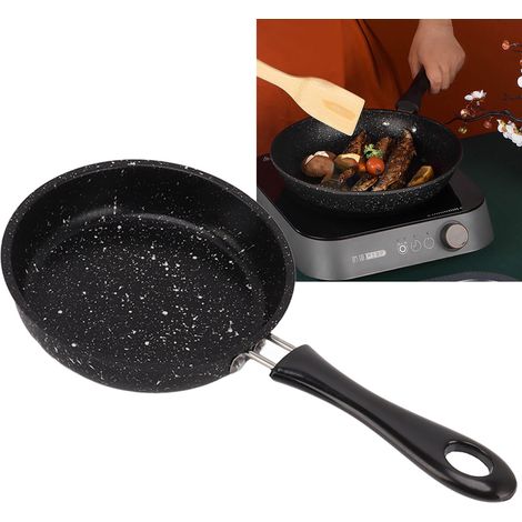 Poêle antiadhésive en pierre Maifan, idéale pour les œufs, la cuisson des steaks et des œufs, et les petits plats à base d'huile et de fumée. Compatible avec les plaques à induction. 12 cm. (1/5)