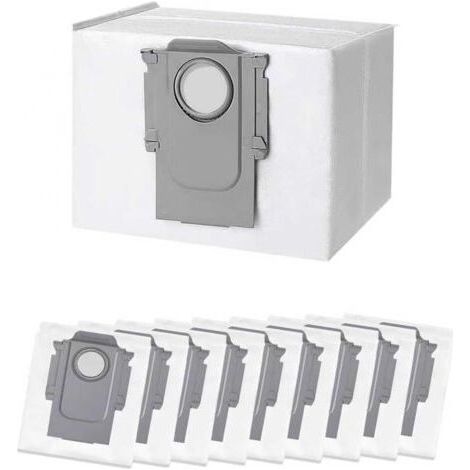 Lot de 10 Sacs d'aspirateur pour Roborock S8+/ S8 Pro Ultra/ S7 MaxV Ultra/ S7 Pro Ultra/ Q7+ / Q7 Max+/ Q8 Max+/ Q5 Pro+, Accessoires Sac Poussière de Rechange