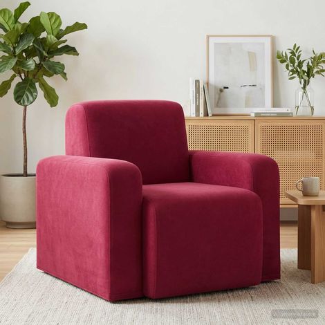 vidaXL Poltrona Rosso Vino Velluto (1/5)