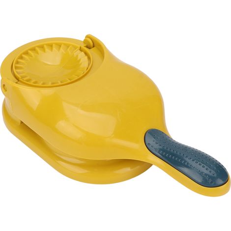 Appareil à raviolis manuel portable 2 en 1, outil de cuisine pour la fabrication de raviolis et le pressage de la pâte, accessoire de cuisine jaune (1/5)