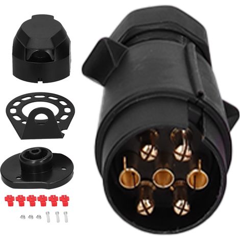 7-poliger Anhängerstecker, Kupferkontakt-Verkabelungsadapter, Stecker für Nutzfahrzeuge, Wohnwagen und Pkw (1/5)