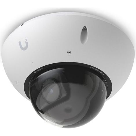 Ubiquiti UVC-G6-Pro-Dome-W Telecamera 4K PoE+ bianca, adatta a tutte le condizioni atmosferiche e a prova di vandalismo, con motore di intelligenza artificiale.