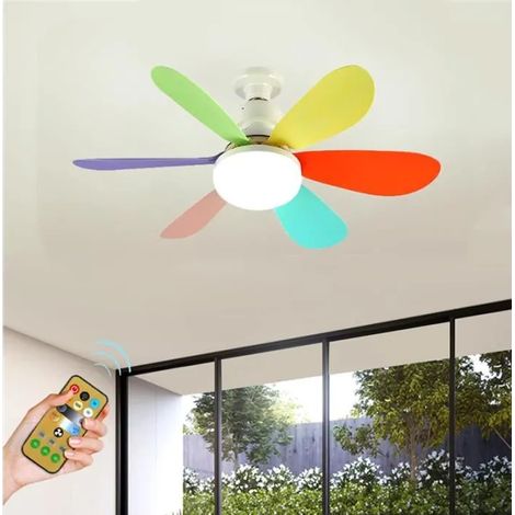 Petit lustre ventilateur, E27, 40 Watt,petit lustre silencieux multifonctionnel, ventilateur de plafond pour chambre (1/4)