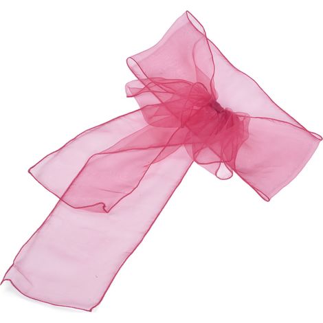 10 Pièces de Nœuds pour Chaises en Organza, Rubans Élégants pour Mariage et Événements, Rouge Rose