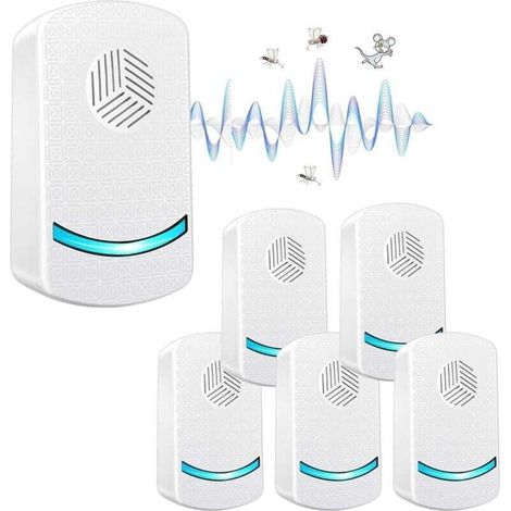 6 PCS Repulsif Ultrason Souris Anti-Rongeurs Insectes,Ultrason Anti Moustique Ultrason Souris et Rats, Insectes Répulsif Électronique Anti Souris, Rats, Fourmis, Araignées, Moustiques, Cafards