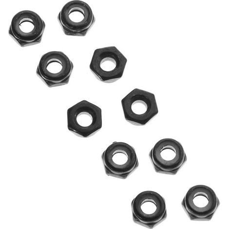 Thin Nylon Locking Hex Nut M3 Black (10)