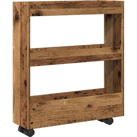 Maison Exclusive - Carrello Stretto a 3 Livelli Legno Vecchio in Truciolato