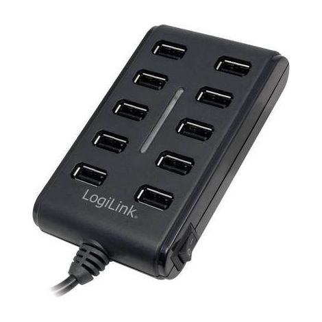 Hub USB 2.0, 10 porte, con interruttore on/off, 480 Mbit/s - LogiLink (1/2)