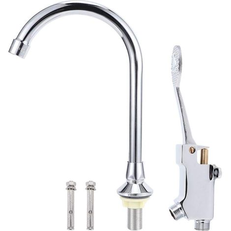 Robinet d'eau froide simple en cuivre, Type pédale G1/2 pouces, robinet d'eau à commande au pied pour hôpital à domicile (1/5)