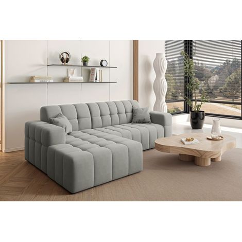 Ecksofa L-förmiges Nimes-Eckmöbel links/rechts Grau Links (1/5)