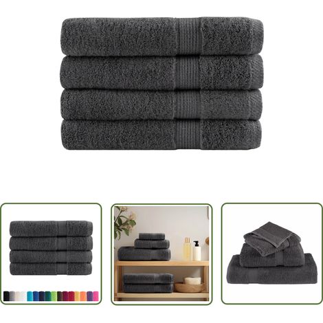 The Living Store Premium-Saunatücher SOLUND 4 Stk Anthrazit 80x200 cm 600 g/m² - Saunatücher - Baumwollhandtücher - Saunakleidung - Wellnessaccessoires - Anthrazit (1/5)