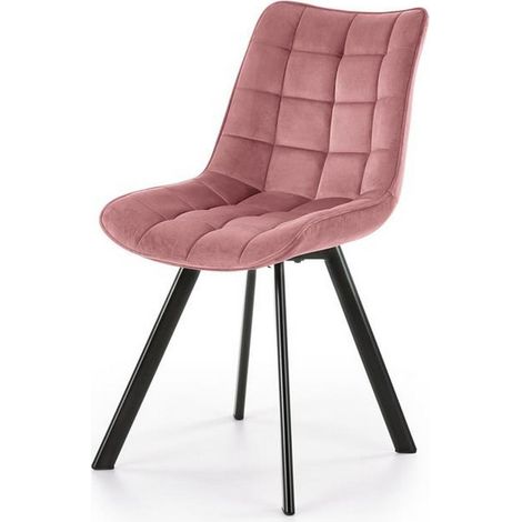 Chaise rose en tissu avec pieds en métal noir Liberty (1/5)