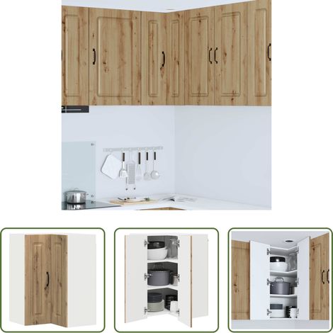 Holzschrank - Küchenschrank mit Speicher Kalmar Artisan-Eiche 57 x 57 x 80 cm (1/5)