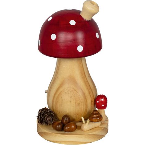 Räucherpilz Deko Holz 17 cm Räucherfigur