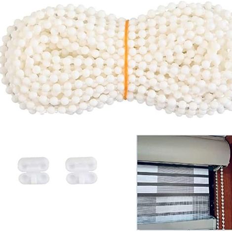 Beaded chain 10m, 2-piece beaded buckle set, 4.56MM, curtain beaded chain accessories for Venetian blinds and roller blinds. (1/5)