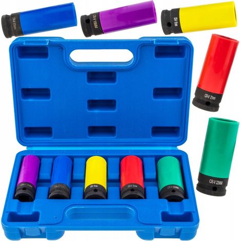 Douilles à choc pour jantes aluminium 15-22 mm 1/2" longue 80 mm CR-V (1/5)
