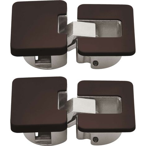 2x Paumelles caches pour charnière d'abattant en plastique delrin partie corps et partie bras Capuchon Couvercle Finition Meuble Cuisine Bureau Salle de bain, marron (1/2)