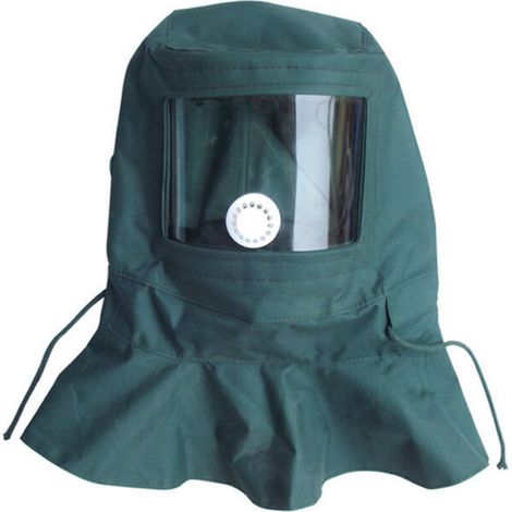 Casque Masque de Protection Anti-Vent Anti-poussière pour Sablage Sableuse，vert