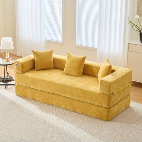 Sofá modular chenilla con bolsillos 198 cm OKMYHOME (1/5)