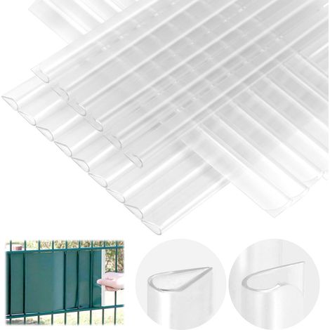 Lot de 70 clips de fixation en PVC - Brise-vue - Rails clipsables pour bandes brise-vue - Clôture double fil - Pour clips de fixation - Portail de jardin - Balcon - Film de fenêtre - Transparent (1/5)