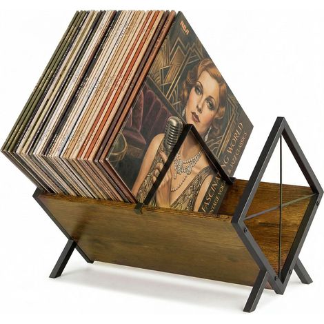 Levede Vinyl Record Storage Rack LP Collection Organiser Album Holder Stand (1/5)