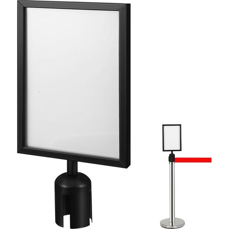 Support De Panneau Sur Poteau Rétractable Porte-Affiche Vertical Format A4 En Acier Inoxydable Signalétique De File D’Attente Et D’Orientation Pour Aéroports Bureaux Couloirs (1/5)