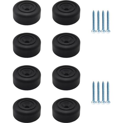 Pieds de meubles noirs 8 pièces Pieds de meubles ronds Ø 33 x H 13 mm Pieds d'armoire en plastique Pieds de meubles Pieds de canapé avec 8 vis pour armoire, canapé, chaise (1/4)