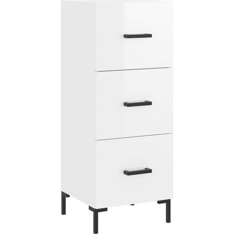 Maison Exclusive - Credenza Bianco Lucido 34,5x34x90 cm in Legno Multistrato