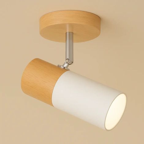 Plafonnier LED avec ampoule, spot de plafond à angle réglable, lustre moderne, spot d'allée LED, lumière naturelle 4500 K (blanc) (1/5)