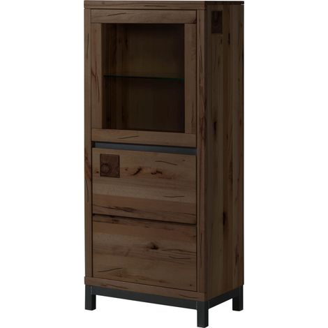 Vitrine Kernbuche 65x40x148 tabacco braun geölt VILLANDERS 204