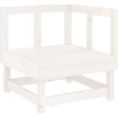 Maison Exclusive - Garten-Ecksofa Weiß Massivholz Kiefer