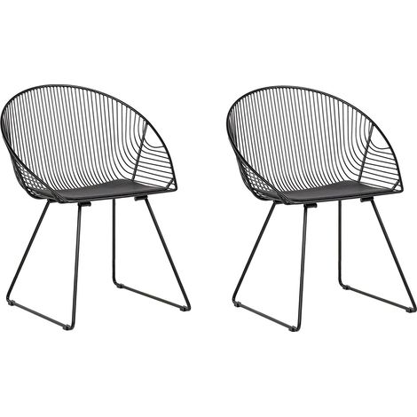 Set da 2 sedie moderne in acciaio nero Aurora
