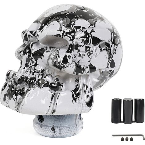 Autotuningteile, Schaltknauf mit Graffiti-Totenkopf aus Kunstharz, personalisierter Schalthebel, Schaltkugel – schwarz (1/3)