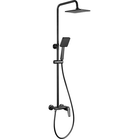 Deante Ensemble de douche noir mat avec robinet thermostatique