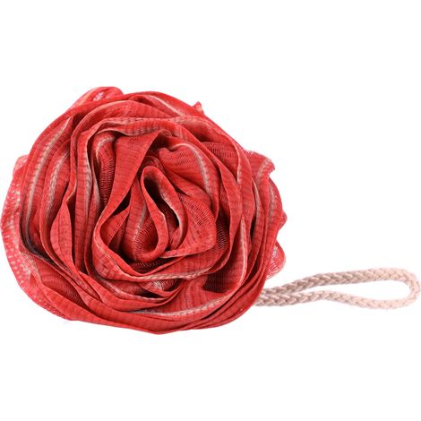 Esponja de baño con forma de rosa - roja