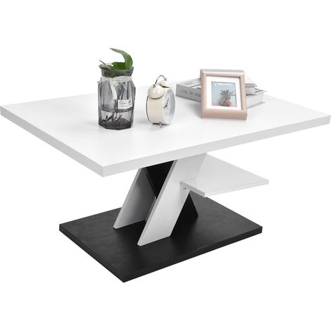 Ej.Life Moderner Couchtisch Teetisch Beistelltisch Sofatisch mit Regal für Zuhause, Wohnzimmer, 90 X 60 X 45 cm (1/5)