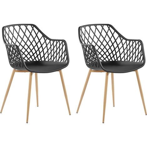 Set of 2 Dining Chairs NASHUA Black (1/5)